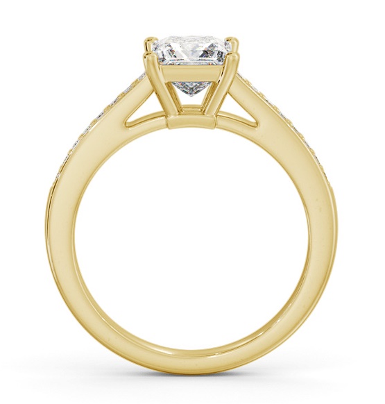 Princess Diamond Box Style Setting Ring 18K Yellow Gold Solitaire ENPR66S_YG_THUMB1 