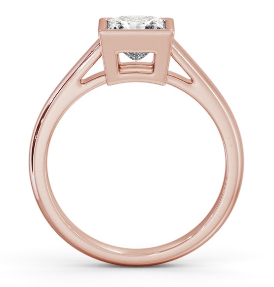 Princess Diamond Bezel Set Engagement Ring 9K Rose Gold Solitaire ENPR67_RG_THUMB1