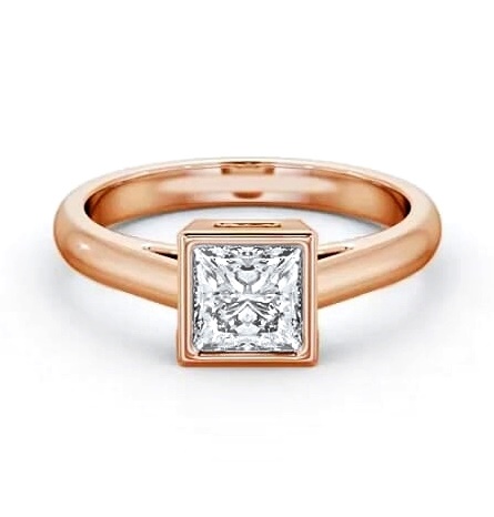 Princess Diamond Bezel Set Engagement Ring 9K Rose Gold Solitaire ENPR67_RG_THUMB1