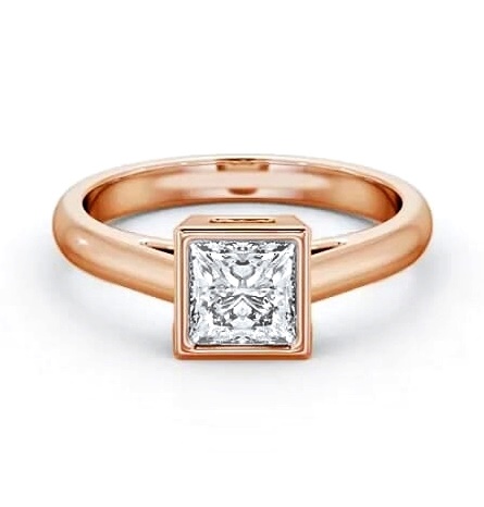 Princess Diamond Bezel Set Engagement Ring 18K Rose Gold Solitaire ENPR67_RG_THUMB2 