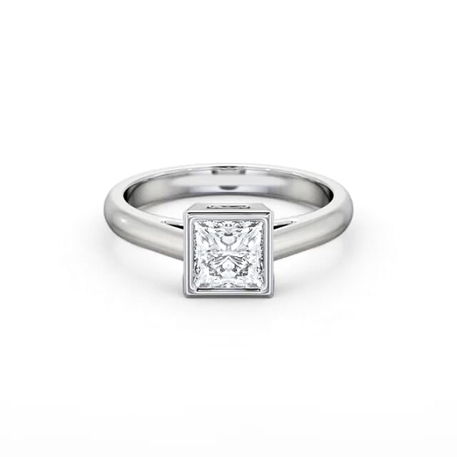 Princess Diamond Engagement Ring 18K White Gold Solitaire - Regina ENPR67_WG_HAND