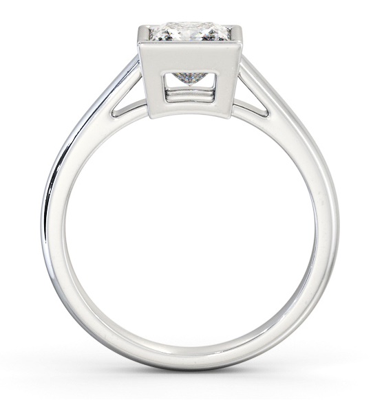 Princess Diamond Bezel Set Engagement Ring 18K White Gold Solitaire ENPR67_WG_THUMB1 