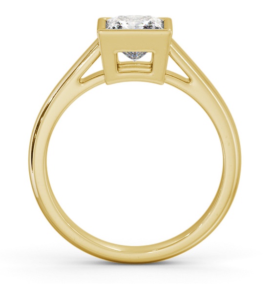 Princess Diamond Bezel Set Engagement Ring 9K Yellow Gold Solitaire ENPR67_YG_THUMB1