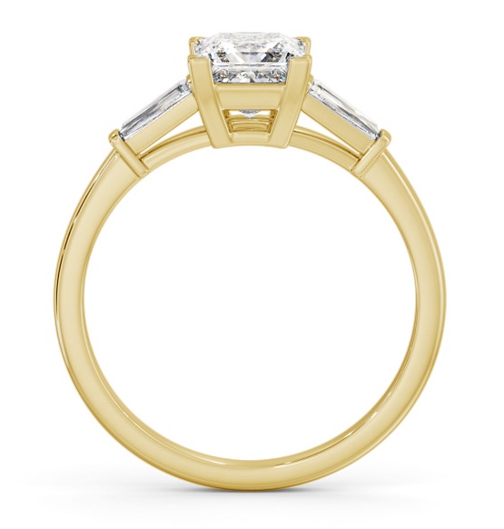 Princess Ring 18K Yellow Gold Solitaire Tapered Baguette Side Stones ENPR67S_YG_THUMB1 