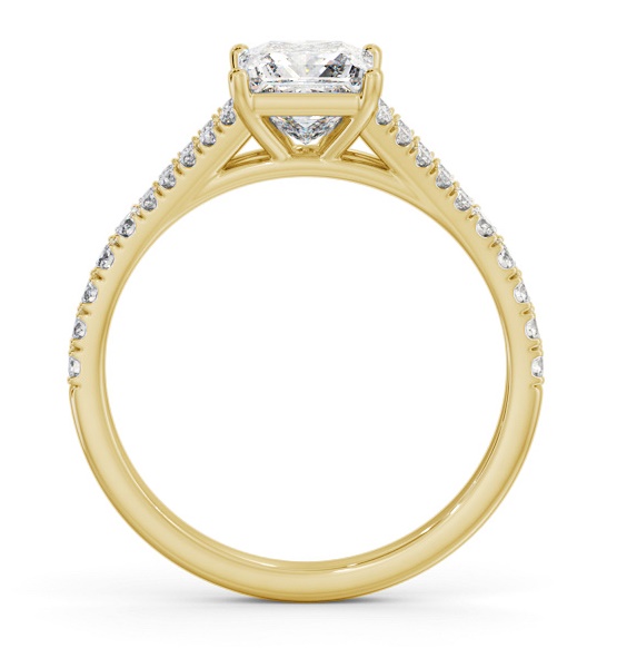 Princess Diamond Split Band Engagement Ring 18K Yellow Gold Solitaire ENPR68S_YG_THUMB1 