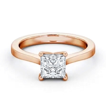 Princess Diamond Elevated Setting Ring 18K Rose Gold Solitaire ENPR69_RG_THUMB2 