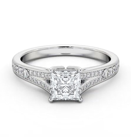 Princess Diamond Split Channel Engagement Ring Palladium Solitaire ENPR69S_WG_THUMB1