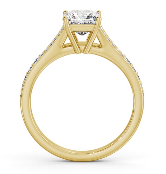 Princess Diamond Split Channel Ring 18K Yellow Gold Solitaire ENPR69S_YG_THUMB1 