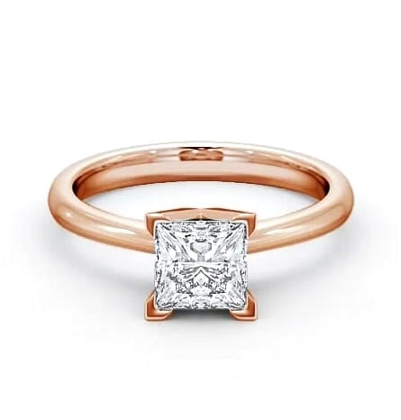 Princess Diamond Square Prongs Engagement Ring 9K Rose Gold Solitaire ENPR6_RG_THUMB2 