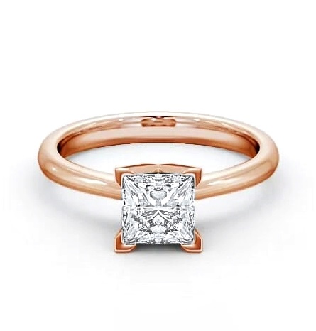 Princess Diamond Square Prongs Engagement Ring 18K Rose Gold Solitaire ENPR6_RG_THUMB1