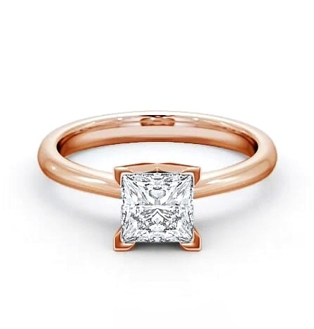 Princess Diamond Square Prongs Engagement Ring 18K Rose Gold Solitaire ENPR6_RG_THUMB2 