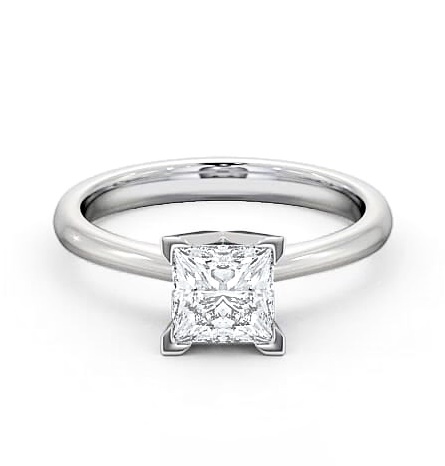 Princess Diamond Square Prongs Engagement Ring Palladium Solitaire ENPR6_WG_THUMB1