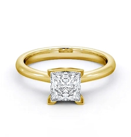 Princess Diamond Square Prongs Ring 9K Yellow Gold Solitaire ENPR6_YG_THUMB1