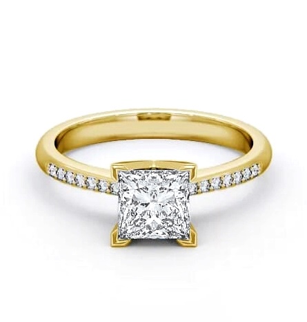 Princess Diamond High Setting Engagement Ring 9K Yellow Gold Solitaire ENPR6S_YG_THUMB1