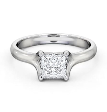 Princess Diamond Split Trellis Design Ring 18K White Gold Solitaire ENPR70_WG_THUMB1