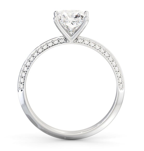 Princess Diamond Knife Edge Engagement Ring 18K White Gold Solitaire ENPR71S_WG_THUMB1 