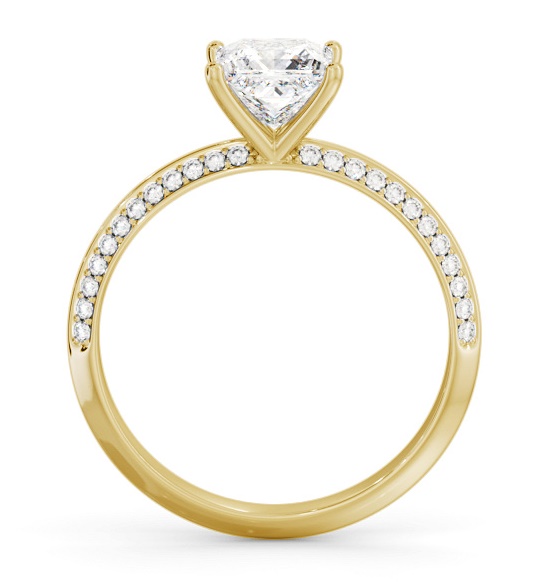 Princess Diamond Knife Edge Engagement Ring 18K Yellow Gold Solitaire ENPR71S_YG_THUMB1 