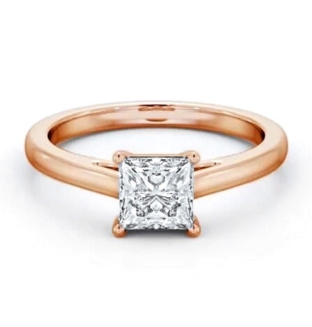 Princess Diamond Box Style Setting Ring 18K Rose Gold Solitaire ENPR72_RG_THUMB2 