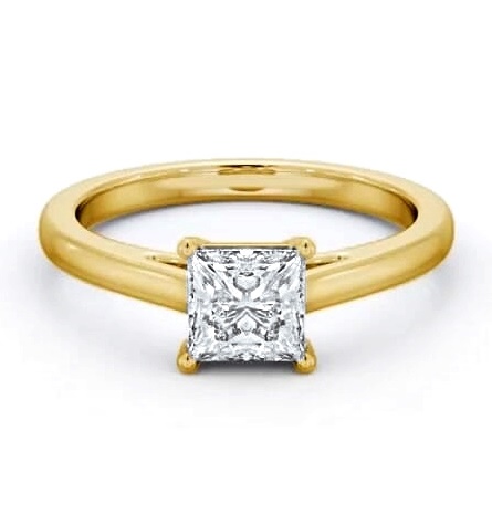 Princess Diamond Box Style Setting Ring 9K Yellow Gold Solitaire ENPR72_YG_THUMB1