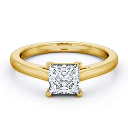 Princess Diamond Box Style Setting Ring 18K Yellow Gold Solitaire ENPR72_YG_THUMB2 