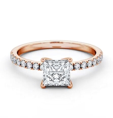 Princess Diamond 4 Prong Engagement Ring 18K Rose Gold Solitaire ENPR72S_RG_THUMB1
