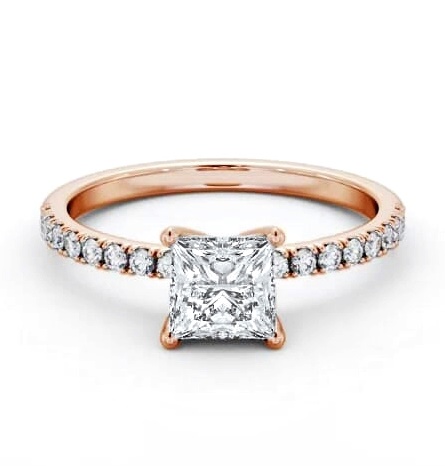 Princess Diamond 4 Prong Engagement Ring 18K Rose Gold Solitaire ENPR72S_RG_THUMB2 