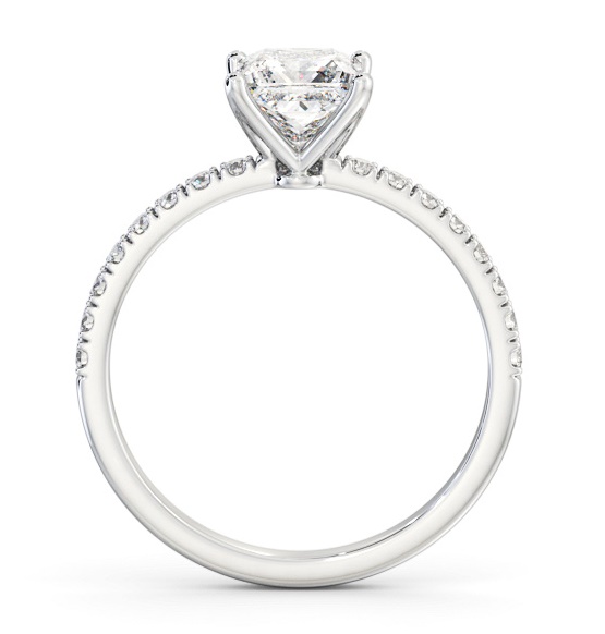 Princess Diamond 4 Prong Engagement Ring 18K White Gold Solitaire ENPR72S_WG_THUMB1 