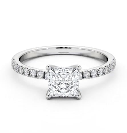 Princess Diamond 4 Prong Engagement Ring Platinum Solitaire ENPR72S_WG_THUMB2 