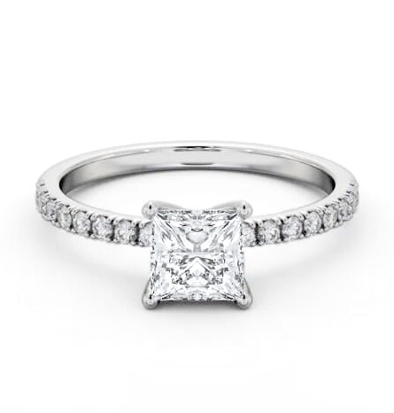 Princess Diamond 4 Prong Engagement Ring 9K White Gold Solitaire ENPR72S_WG_THUMB1