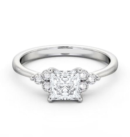 Princess Ring Palladium Solitaire with Three Round Diamonds ENPR73S_WG_THUMB1