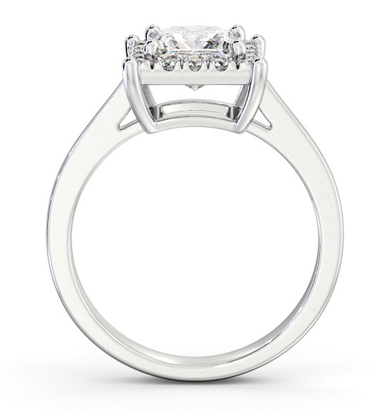 Halo Princess Diamond Cluster Engagement Ring 18K White Gold ENPR74_WG_THUMB1 