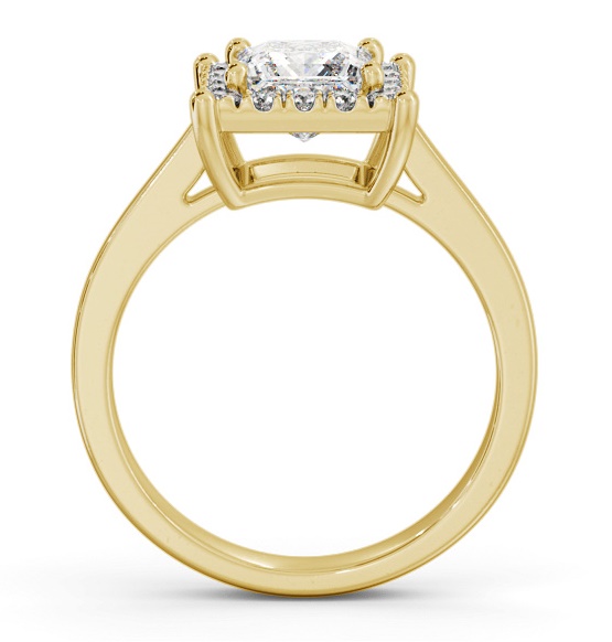 Halo Princess Diamond Cluster Engagement Ring 18K Yellow Gold ENPR74_YG_THUMB1 