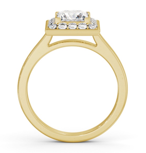Halo Princess Diamond Engagement Ring 18K Yellow Gold ENPR77_YG_THUMB1 