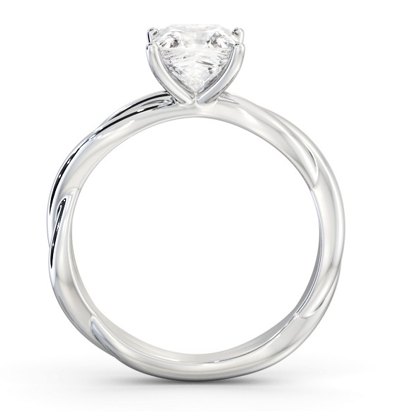 Princess Diamond Cross Over Band Engagement Ring Platinum Solitaire ENPR79_WG_THUMB1
