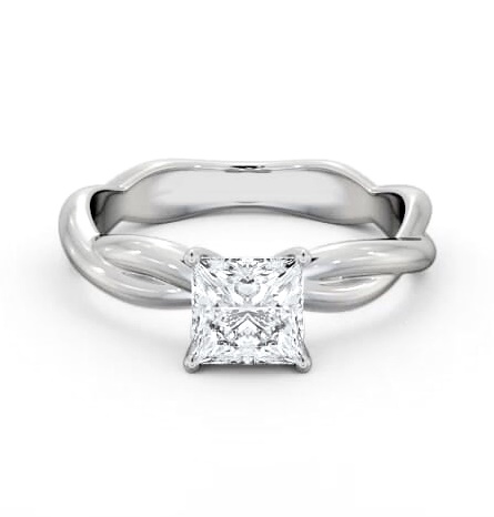Princess Diamond Cross Over Band Ring 18K White Gold Solitaire ENPR79_WG_THUMB1