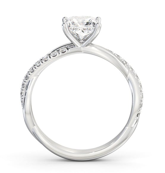 Princess Diamond Crossover Band Engagement Ring Palladium Solitaire ENPR79S_WG_THUMB1 
