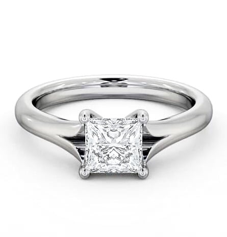 Princess Diamond Low Set Engagement Ring Palladium Solitaire ENPR7_WG_THUMB2 