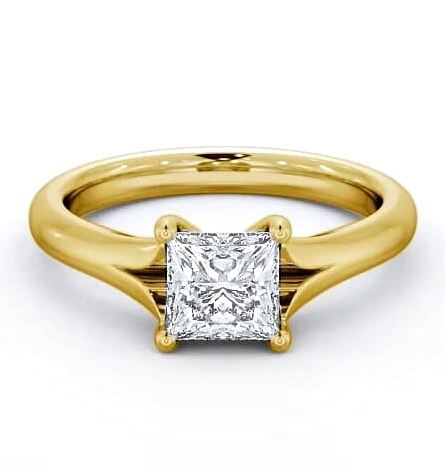 Princess Diamond Low Set Engagement Ring 9K Yellow Gold Solitaire ENPR7_YG_THUMB1