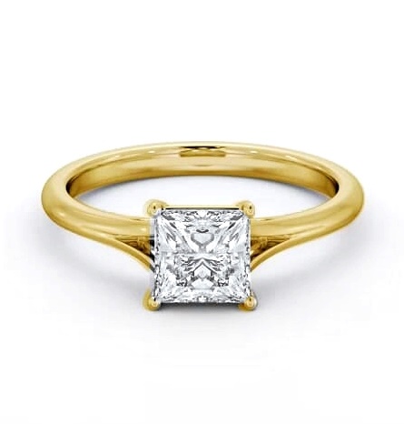 Princess Diamond Floating Head Design Ring 18K Yellow Gold Solitaire ENPR80_YG_THUMB2 