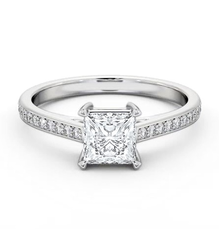 Princess Diamond Box Style Setting Engagement Ring Platinum Solitaire ENPR80S_WG_THUMB1