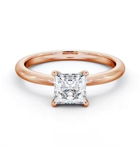 Princess Diamond Sleek 4 Prong Engagement Ring 18K Rose Gold Solitaire ENPR81_RG_THUMB2 