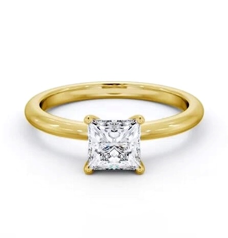 Princess Diamond Sleek 4 Prong Ring 18K Yellow Gold Solitaire ENPR81_YG_THUMB2 