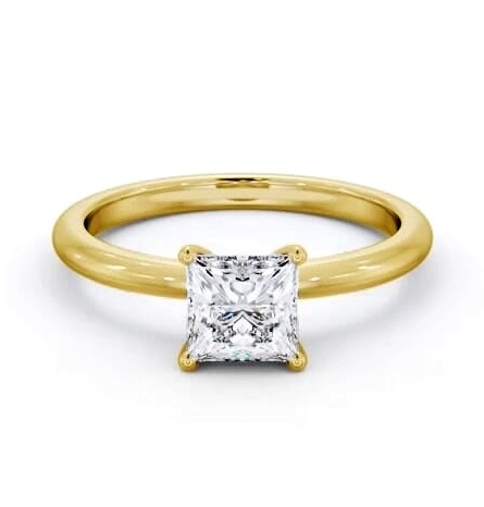 Princess Diamond Sleek 4 Prong Ring 18K Yellow Gold Solitaire ENPR81_YG_THUMB2 