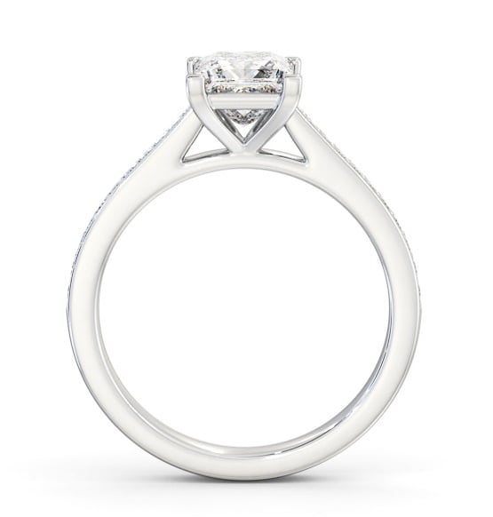 Princess Diamond 4 Prong Engagement Ring 18K White Gold Solitaire ENPR81S_WG_THUMB1 