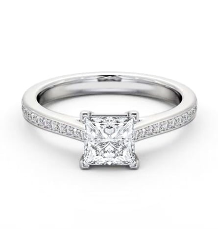 Princess Diamond 4 Prong Engagement Ring Palladium Solitaire ENPR81S_WG_THUMB2 