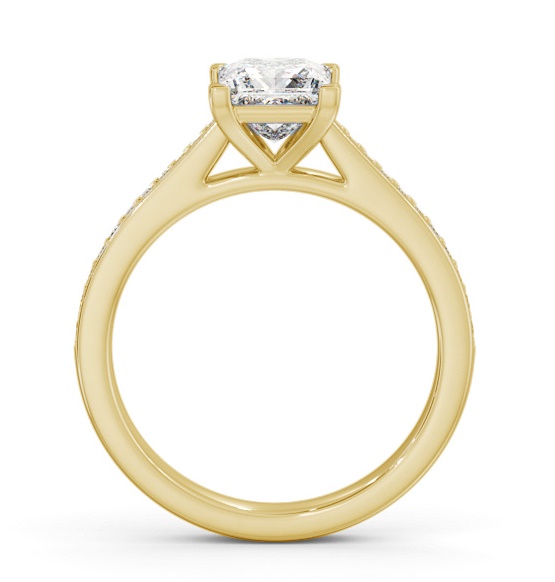 Princess Diamond 4 Prong Engagement Ring 18K Yellow Gold Solitaire ENPR81S_YG_THUMB1 
