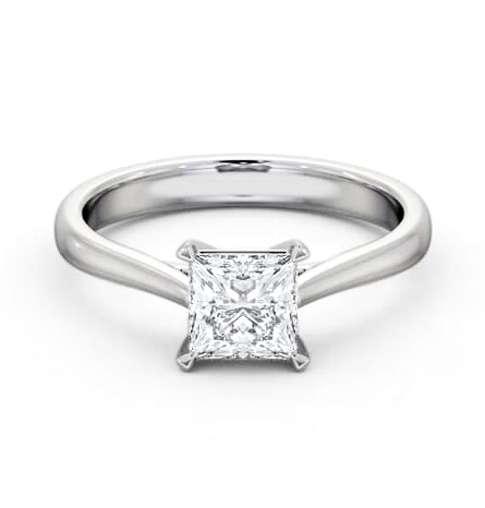 Princess Diamond Classic 4 Prong Engagement Ring Platinum Solitaire ENPR82_WG_THUMB1