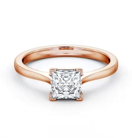 Princess Diamond Contemporary 4 Prong Ring 18K Rose Gold Solitaire ENPR83_RG_THUMB1
