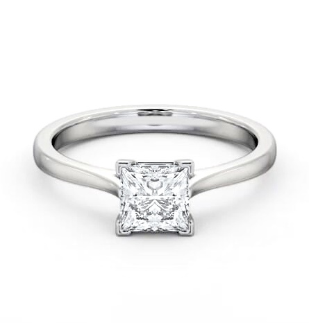 Princess Diamond Contemporary 4 Prong Ring 18K White Gold Solitaire ENPR83_WG_THUMB1