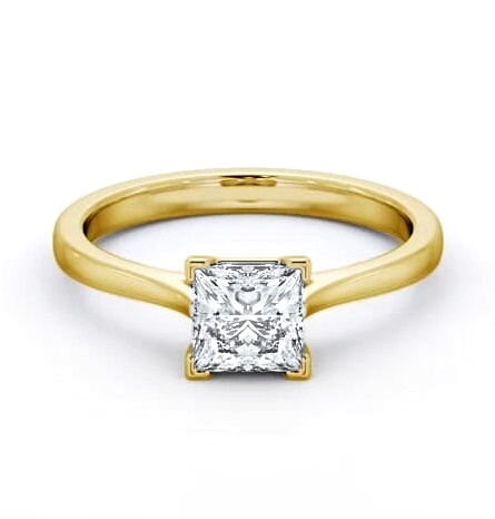Princess Diamond Contemporary 4 Prong Ring 18K Yellow Gold Solitaire ENPR83_YG_THUMB1